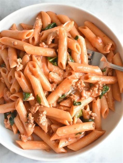 Easy Penne Pasta with Ground Turkey - Herbs & Flour