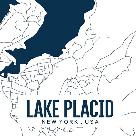 Lake Placid Printable Map Lake Placid NY Map Lake Placid | Etsy