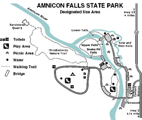 Amnicon Falls State Park Map - Amnicon Falls State Park Wisconsin USA ...