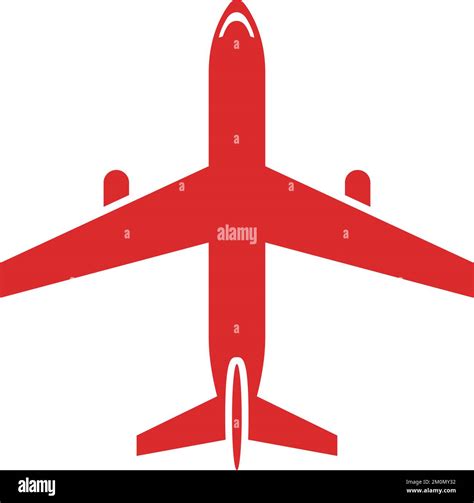 Red plane silhouette. Airport symbol. Airplane icon Stock Vector Image ...