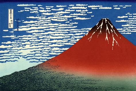 Red Mount Fuji FINE ART PRINT Hokusai 36 Views of Mount Fuji - Etsy