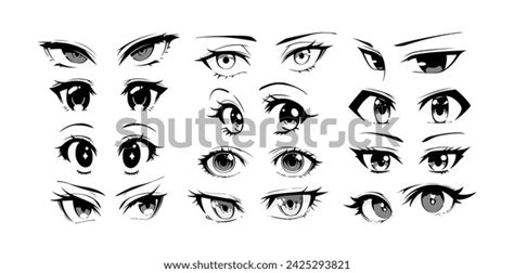 Japanese Anime Eye Close Set On Stock Vector (Royalty Free) 2425293821 ...