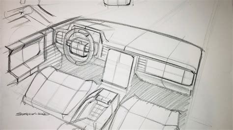 Interior Car Design Sketch