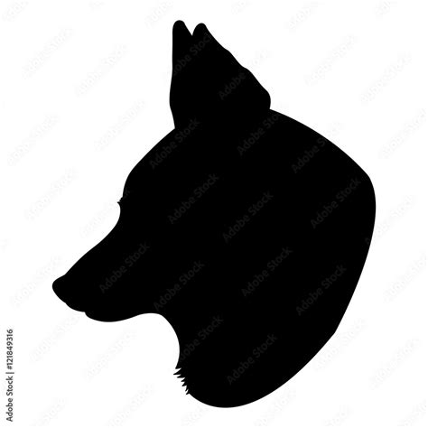 Fox head vector illustration silhouette black Stock Vector | Adobe Stock