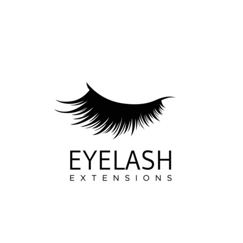 Eyelash logo template. Eyelash extension concept. Lush black lashes on ...