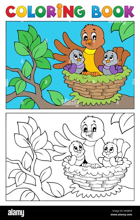 Coloring book bird image 5 - picture illustration Stock Photo - Alamy