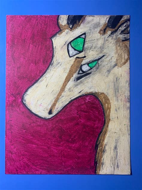 Bai Ze mythological Creature Original Oil Pastel Piece | Etsy