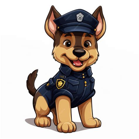 Premium Ai Image Cartoon Police Dog Vector Illustration Isolated On A