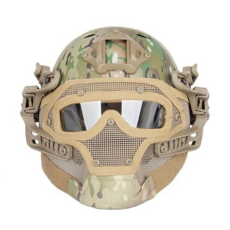 China Tactical Military Protective Full Face Mask Helmet with Goggles ...