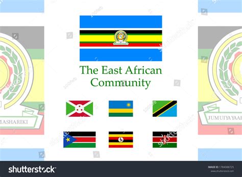 Set East African Community Flag Icons Stock Vector (Royalty Free ...