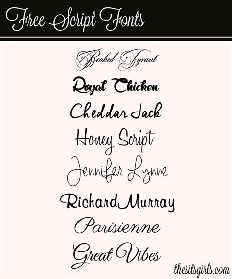 Pretty Cursive Fonts