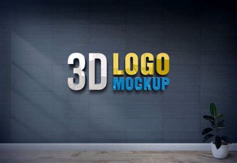 24+ Best Free 3D Wall Logo Mockup PSD Templates