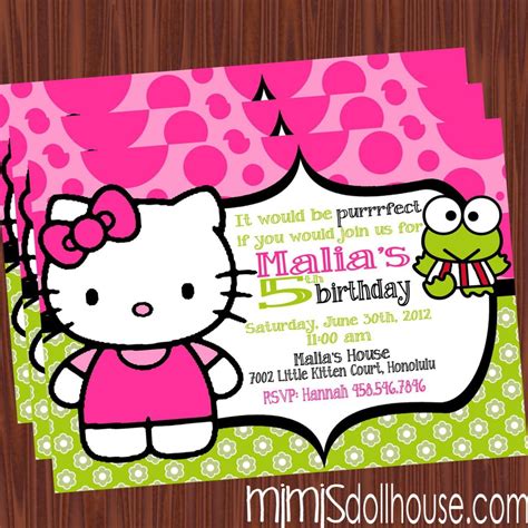 Free Printable Hello Kitty Birthday Party Invitations - Drevio : Free ...