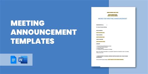 4+ Meeting Announcement Templates - PDF, Word