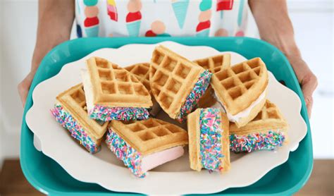 Easy Semi-Homemade Waffle Ice Cream Sandwiches - what moms love