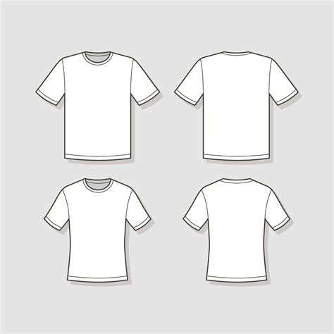 Outline T-shirt Front and Back View 19152510 Vector Art at Vecteezy