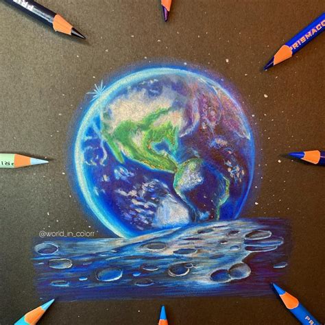 Pencil Realistic Earth Drawing