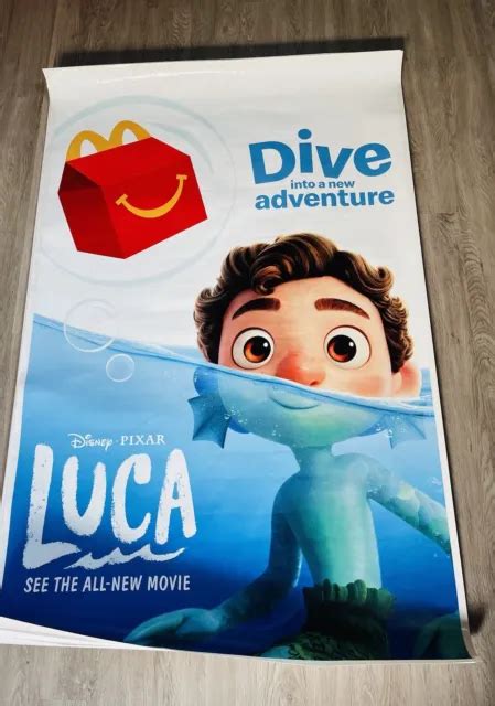 MCDONALD’S DISNEY LUCA Pixar Movie Vinyl Poster Luca In Water Size: 55 ...