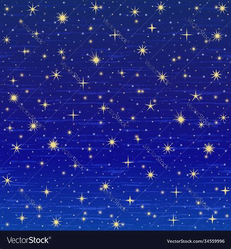 Dark Blue Sky Background With Stars