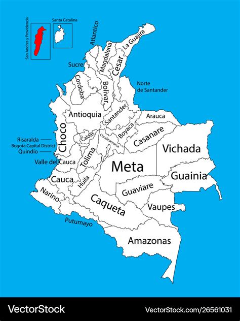 Region map archipelago san andres colombia Vector Image