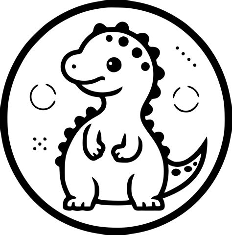 Dinosaur - Black and White Isolated Icon - Vector illustration 24141131 ...