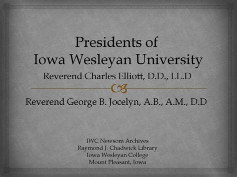 Iowa Wesleyan Presidents by Iowa Wesleyan University - Issuu