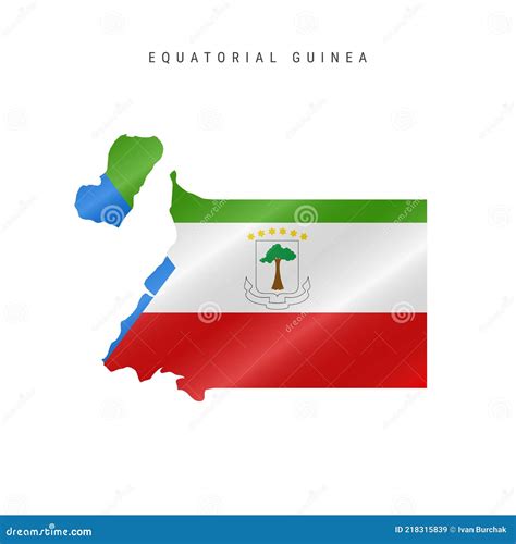 Waving Flag Map of Equatorial Guinea. Vector Illustration Stock Vector ...