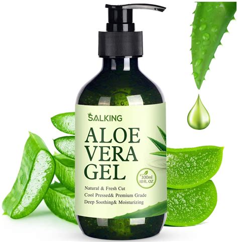 Pure Aloe Vera Gel 300ml – SALKING Organic Aloe Vera Soothing Gel 100% ...