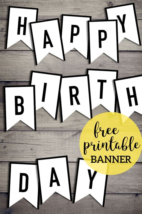 Free Happy Birthday Banner Printable Sign. Happy Birthday W… | Happy ...