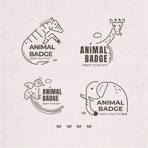 Free Vector | Animal badge design elements vector set