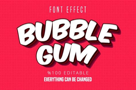 Bubble Gum Text Editable Font Effect 438328