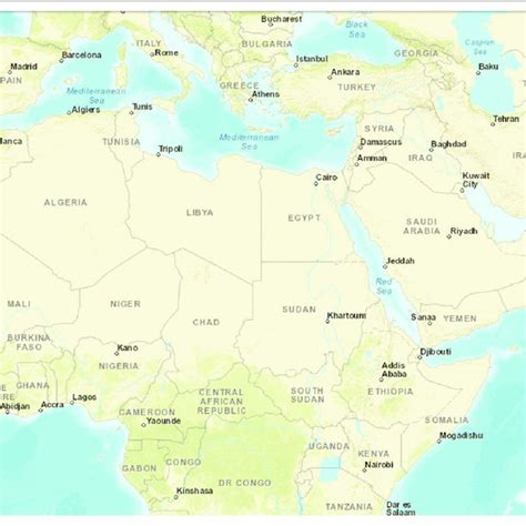 Map showing the countries of the MENA region that were included in this ...