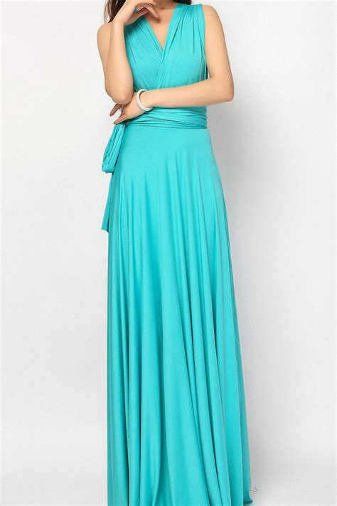 TURQUOISE GREEN Bridesmaids Dress, Turquoise Floor Length Maxi Wrap ...