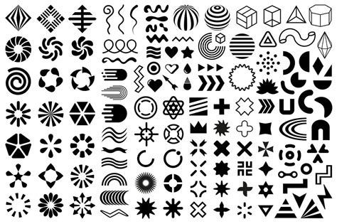 Vector shapes, symbols black flat geometric design elements. 3246286 ...