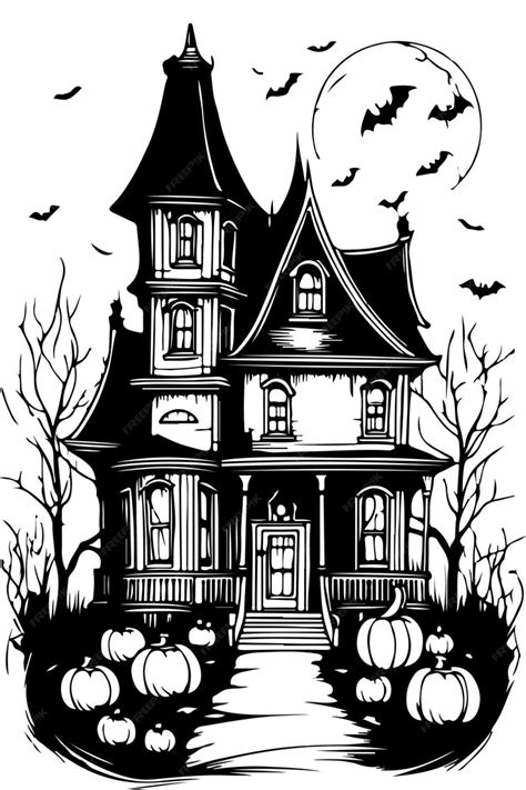 Premium Vector | Haunted house sketch old house halloween hand drawn ...