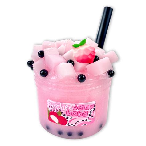 Lychee Jelly Boba Jelly Cube Slime - Shop Slime - Dope Slimes