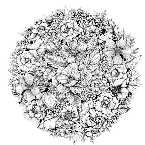 Flower Circle Drawing at GetDrawings | Free download