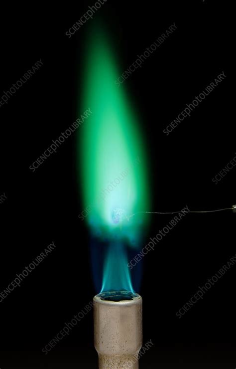 Copper(II) Chloride Flame Test - Stock Image - C022/0777 - Science ...