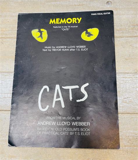 Vintage CATS Broadway Musical Song memory Song Sheet Music, CATS Song ...