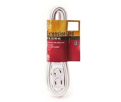 12' Indoor White Extension Cord | Big Lots