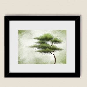 Green Tree Wall Art, Tree Print, Green Living Room Wall Art, Tree ...