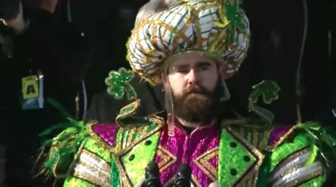 Jason Kelce Delivers Wild Speech at Super Bowl Parade Dressed as Mummer