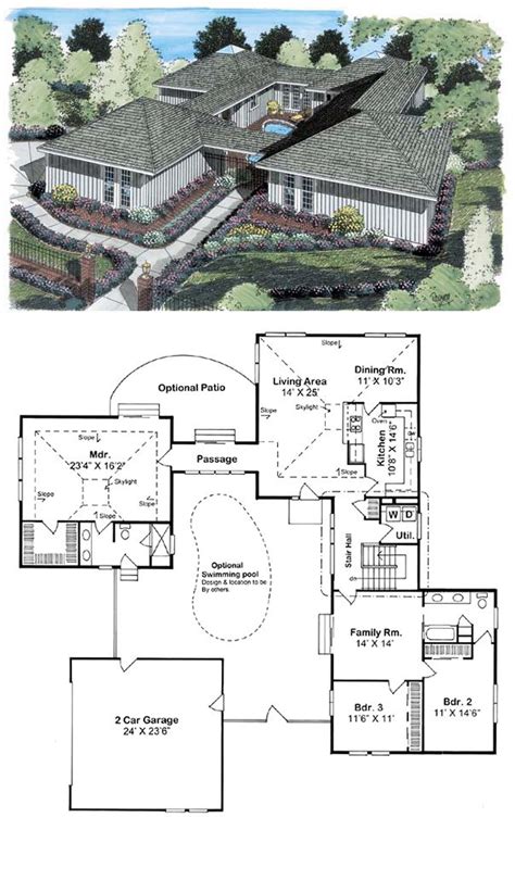 16 best images about Courtyard House Plans on Pinterest | The waterfall ...