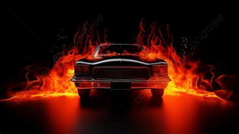 Flame Burning Sports Car Photography Advertising Background, Sports Car ...