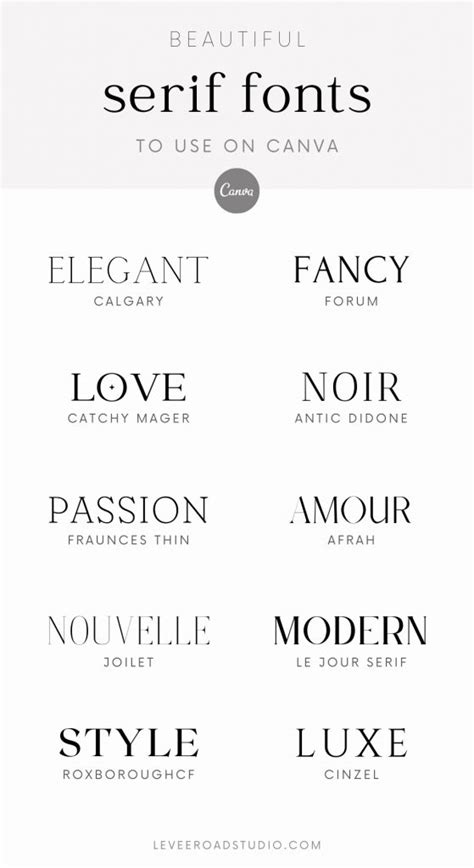 Best Serif Fonts on Canva (Part 1) • Levee Road Studio