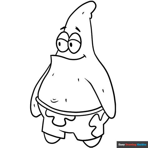 Patrick Star from Spongebob Squarepants Coloring Page | Easy Drawing Guides