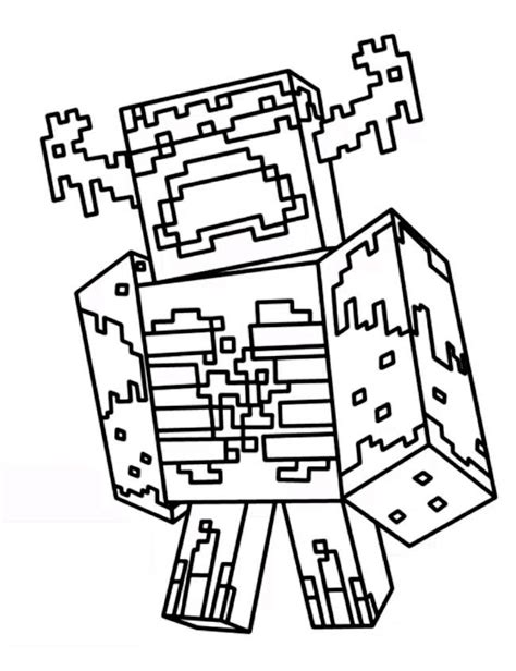 Minecraft Warden Coloring Page