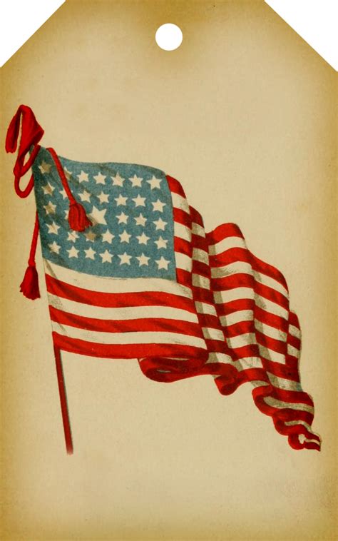 Vintage American Flag Printable Digital Tag | Call Me Victorian