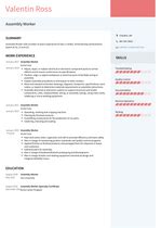 Assembly Worker Resume Examples and Templates