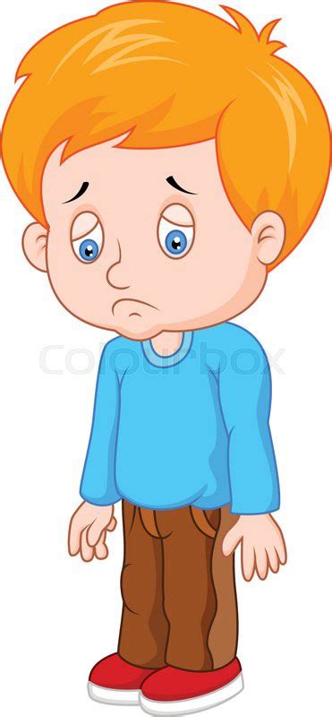 Vector illustration of Cartoon sad boy | Stock vector | Colourbox